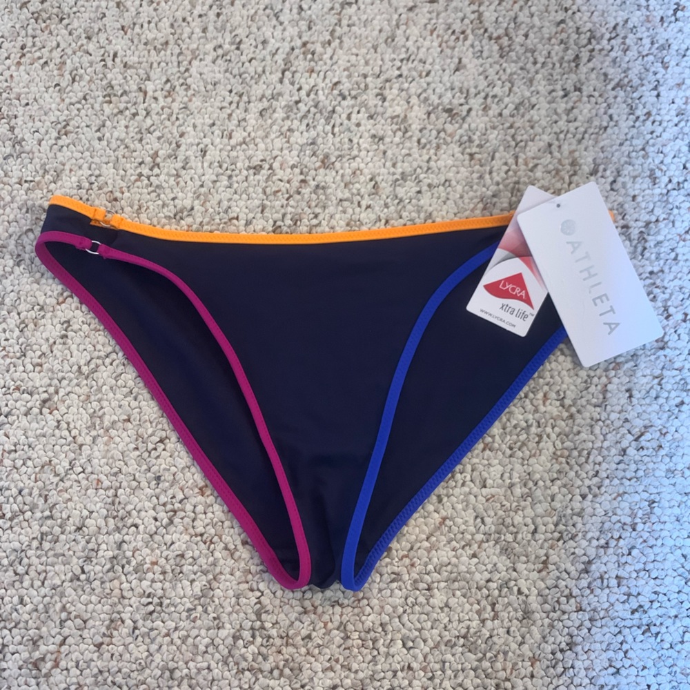 Athleta Kapalua Medium Bikini Bottom in Navy